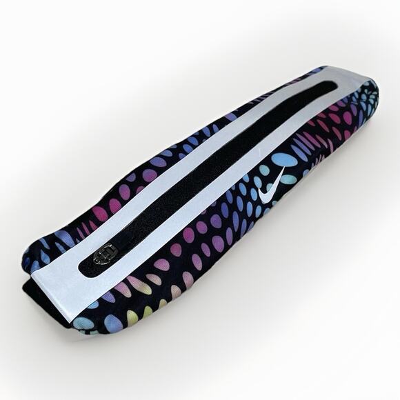 Nike Slim 3.0 Waist Pack Running Fanny Pack Belt Bag Stretch Rainbow Jog Black - Picture 1 of 4